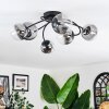 Chehalis ceiling light, globe light 58 cm clear, Smoke-coloured, 6-light sources