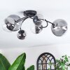 Chehalis ceiling light, globe light 64 cm clear, Smoke-coloured, 6-light sources