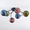Chehalis ceiling light, globe light 58 cm blue, green, coppery, 6-light sources