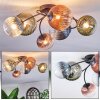 Chehalis ceiling light, globe light 58 cm blue, green, clear, coppery, 6-light sources
