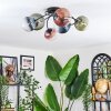Chehalis ceiling light, globe light 58 cm blue, green, clear, coppery, 6-light sources