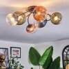Chehalis ceiling light, globe light 58 cm blue, green, clear, coppery, 6-light sources