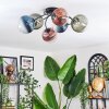 Chehalis ceiling light, globe light 64 cm blue, green, clear, coppery, 6-light sources