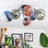 Chehalis ceiling light, globe light 64 cm blue, green, clear, coppery, 6-light sources