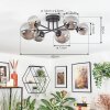 Chehalis ceiling light, globe light 20 cm Smoke-coloured, 6-light sources