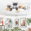 Chehalis ceiling light, globe light 55 cm Amber, Smoke-coloured, 6-light sources