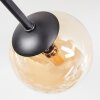 Chehalis ceiling light, globe light 51 cm Amber, Smoke-coloured, 6-light sources