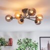 Chehalis ceiling light, globe light 51 cm Amber, Smoke-coloured, 6-light sources