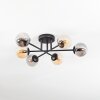 Chehalis ceiling light, globe light 51 cm Amber, Smoke-coloured, 6-light sources