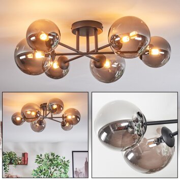 Chehalis ceiling light, globe light 20 cm Smoke-coloured, 6-light sources