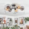 Chehalis ceiling light, globe light 62 cm Amber, Smoke-coloured, 6-light sources