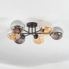Chehalis ceiling light, globe light 62 cm Amber, Smoke-coloured, 6-light sources