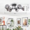 Chehalis ceiling light, globe light 18 cm clear, Smoke-coloured, 6-light sources