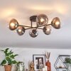 Chehalis ceiling light, globe light 18 cm clear, Smoke-coloured, 6-light sources