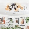 Chehalis ceiling light, globe light 20 cm Amber, 6-light sources
