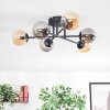 Chehalis ceiling light, globe light 55 cm Amber, Smoke-coloured, 6-light sources