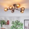 Chehalis ceiling light, globe light 55 cm Amber, Smoke-coloured, 6-light sources