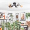 Chehalis ceiling light, globe light 55 cm Amber, Smoke-coloured, 6-light sources