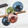 Gastor ceiling light, globe light gold, black, 8-light sources