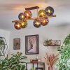 Gastor ceiling light, globe light gold, black, 8-light sources