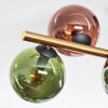 Gastor ceiling light, globe light gold, black, 8-light sources