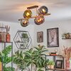 Gastor ceiling light, globe light gold, black, 8-light sources
