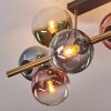 Gastor ceiling light, globe light gold, black, 8-light sources