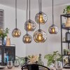 Ripoll hanging light, globe light, pendant light Smoke-coloured, 6-light sources