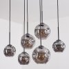 Ripoll hanging light, globe light, pendant light Smoke-coloured, 6-light sources