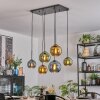 Koyoto hanging light, globe light, pendant light blue, gold, green, 6-light sources