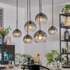 Koyoto hanging light, globe light, pendant light clear, Smoke-coloured, 6-light sources