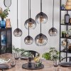 Koyoto hanging light, globe light, pendant light clear, Smoke-coloured, 6-light sources