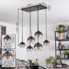 Koyoto hanging light, globe light, pendant light clear, Smoke-coloured, 6-light sources