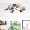 Chehalis ceiling light, globe light 55 cm Amber, Smoke-coloured, 6-light sources