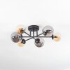 Chehalis ceiling light, globe light 55 cm Amber, Smoke-coloured, 6-light sources