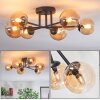 Chehalis ceiling light, globe light 55 cm Amber, 6-light sources