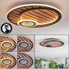 Meron ceiling light LED Wood like finish, black, 1-light source