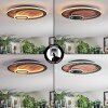 Meron ceiling light LED Wood like finish, black, 1-light source