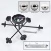 Chehalis ceiling light, globe light clear, Smoke-coloured, 6-light sources