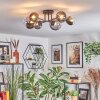 Chehalis ceiling light, globe light clear, Smoke-coloured, 6-light sources