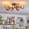 Chehalis ceiling light, globe light Amber, Smoke-coloured, 6-light sources