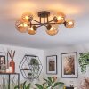 Chehalis ceiling light, globe light Amber, 6-light sources