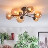 Chehalis ceiling light, globe light Amber, 6-light sources