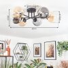 Chehalis ceiling light, globe light Amber, clear, Smoke-coloured, 6-light sources