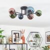 Chehalis ceiling light, globe light blue, green, coppery, 6-light sources