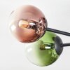 Chehalis ceiling light, globe light blue, green, clear, coppery, 6-light sources