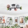 Chehalis ceiling light, globe light blue, green, clear, coppery, 6-light sources