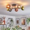 Chehalis ceiling light, globe light blue, green, clear, coppery, 6-light sources