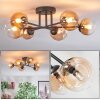 Chehalis ceiling light, globe light 55 cm Amber, clear, 6-light sources