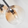 Chehalis ceiling light, globe light 55 cm Amber, clear, 6-light sources